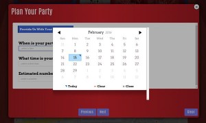 Bowl America party planner screenshot
