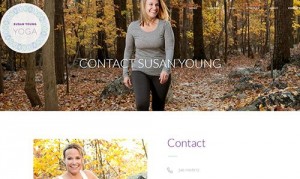 Susan Young Yoga contact page screenshot